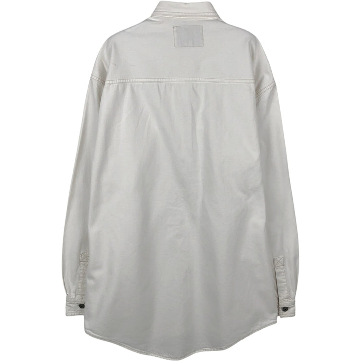 90s-00'S Levi's RED TAB Long-Sleeve White Denim Shirt, Men's Size S (approx.) cotton white type Vintage Second Hand