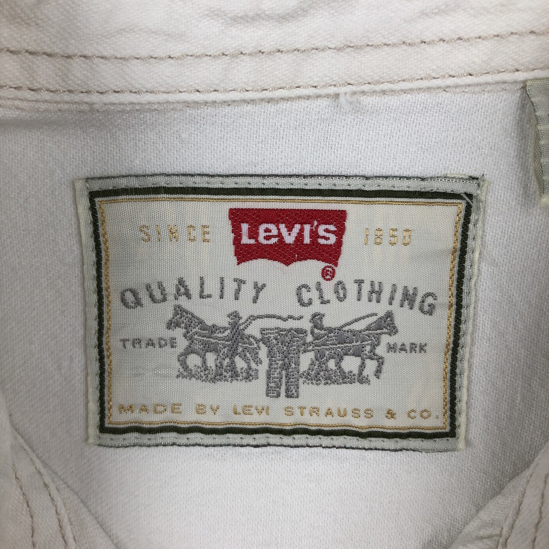 90s-00'S Levi's RED TAB Long-Sleeve White Denim Shirt, Men's Size S (approx.) cotton white type Vintage Second Hand