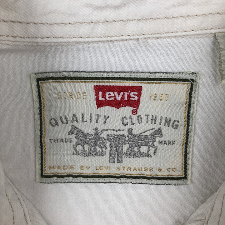 90s-00'S Levi's RED TAB Long-Sleeve White Denim Shirt, Men's Size S (approx.) cotton white type Vintage Second Hand