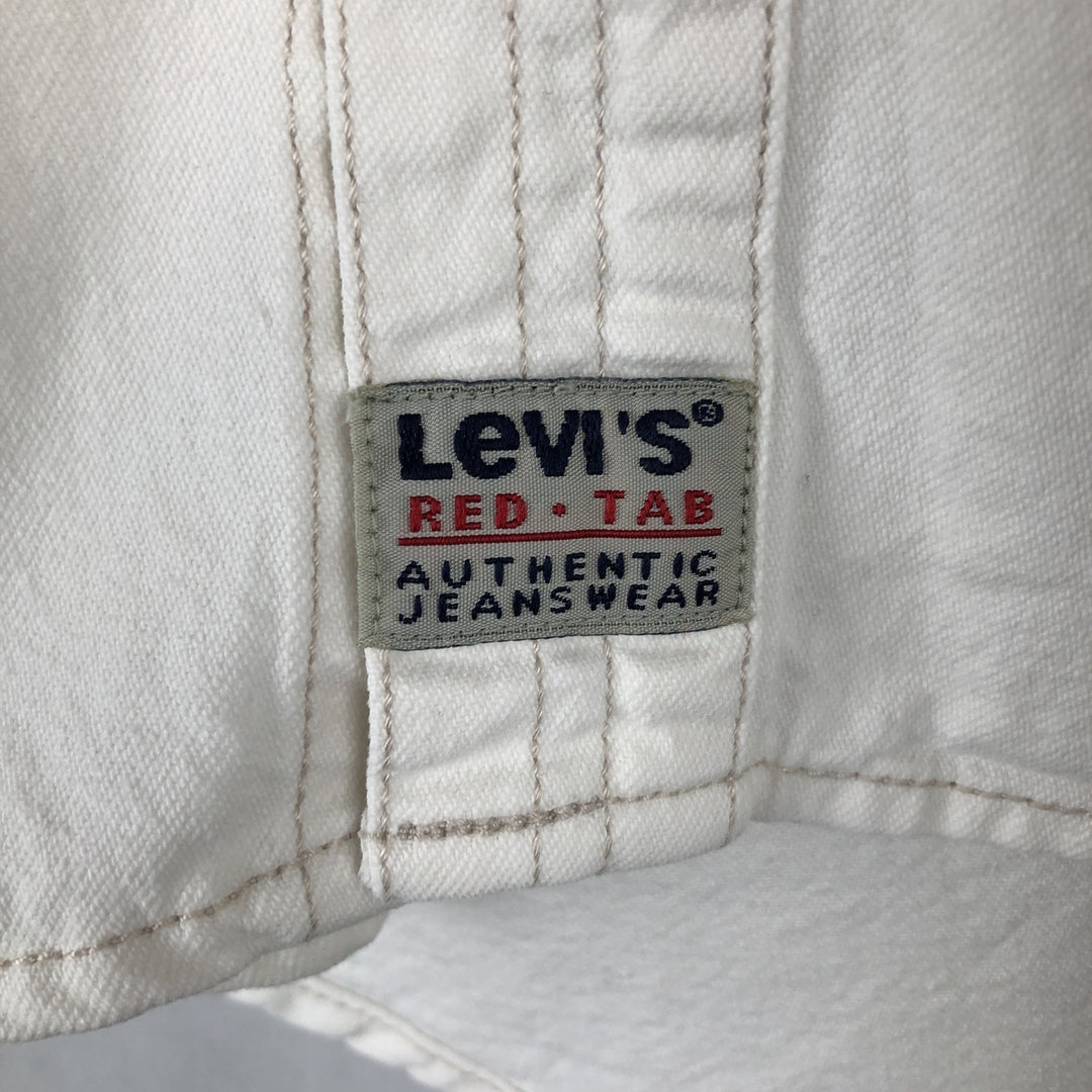 90s-00'S Levi's RED TAB Long-Sleeve White Denim Shirt, Men's Size S (approx.) cotton white type Vintage Second Hand