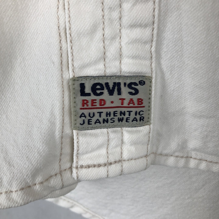 90s-00'S Levi's RED TAB Long-Sleeve White Denim Shirt, Men's Size S (approx.) cotton white type Vintage Second Hand