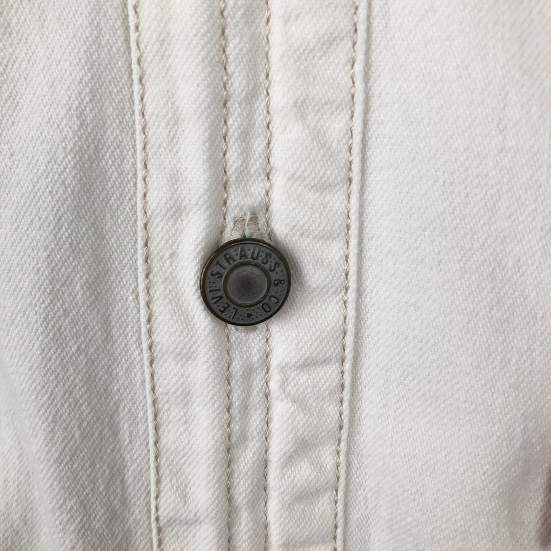 90s-00'S Levi's RED TAB Long-Sleeve White Denim Shirt, Men's Size S (approx.) cotton white type Vintage Second Hand