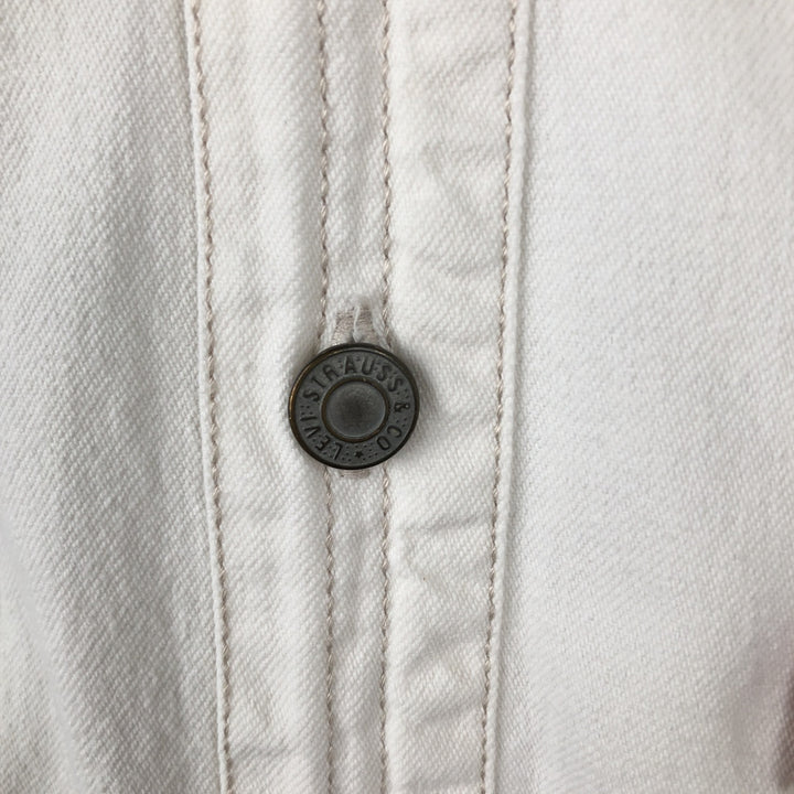 90s-00'S Levi's RED TAB Long-Sleeve White Denim Shirt, Men's Size S (approx.) cotton white type Vintage Second Hand