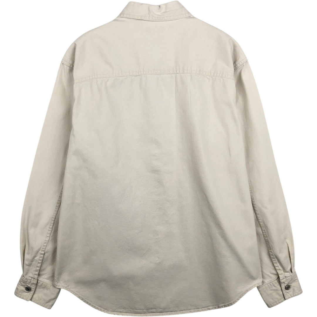 90s-00'S Levi's Jeans Long-Sleeve Denim Shirt, Men's Size M (approx.), Vintage cotton Khaki type beige Vintage Second Hand