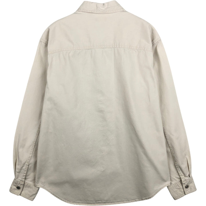 90s-00'S Levi's Jeans Long-Sleeve Denim Shirt, Men's Size M (approx.), Vintage cotton Khaki type beige Vintage Second Hand