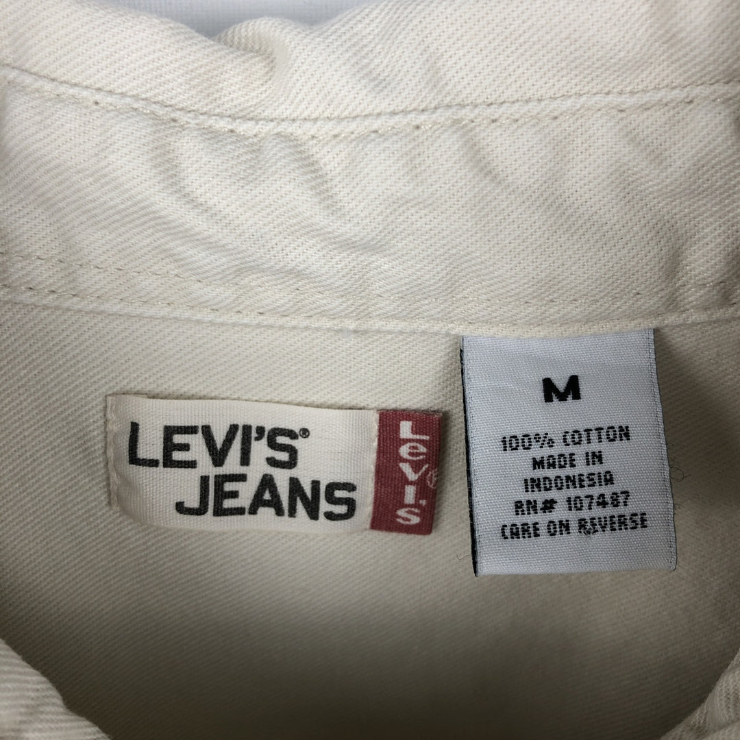 90s-00'S Levi's Jeans Long-Sleeve Denim Shirt, Men's Size M (approx.), Vintage cotton Khaki type beige Vintage Second Hand