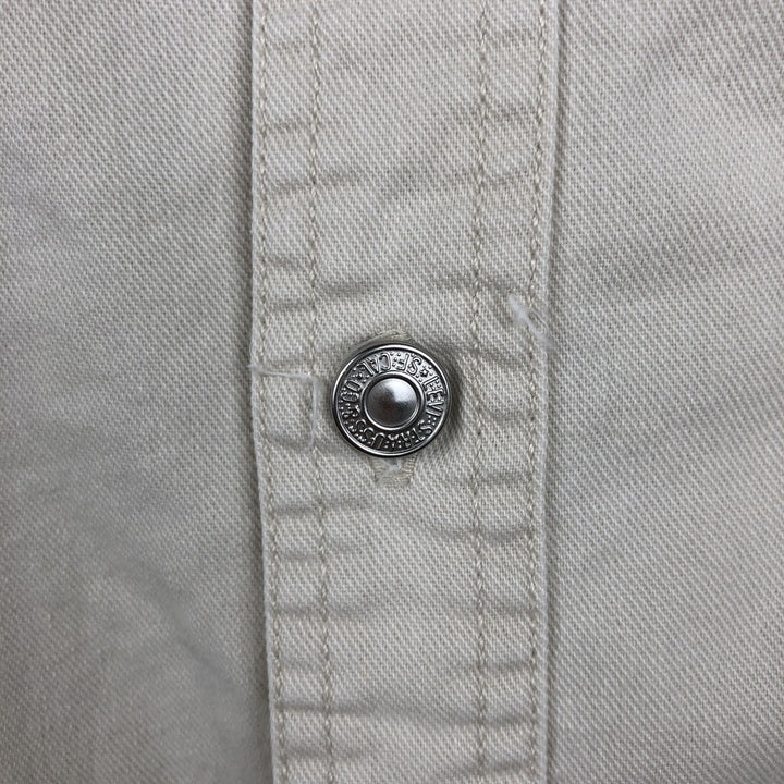 90s-00'S Levi's Jeans Long-Sleeve Denim Shirt, Men's Size M (approx.), Vintage cotton Khaki type beige Vintage Second Hand