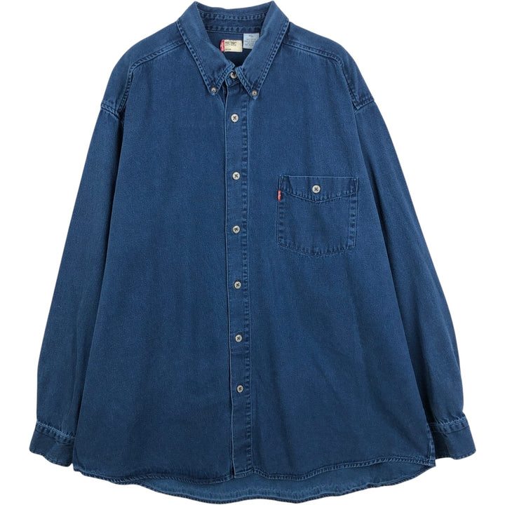 Levi's RED TAB Long-Sleeve Button-Down Denim Shirt, Men's Size XL (approx.) cotton blue type Vintage Second Hand