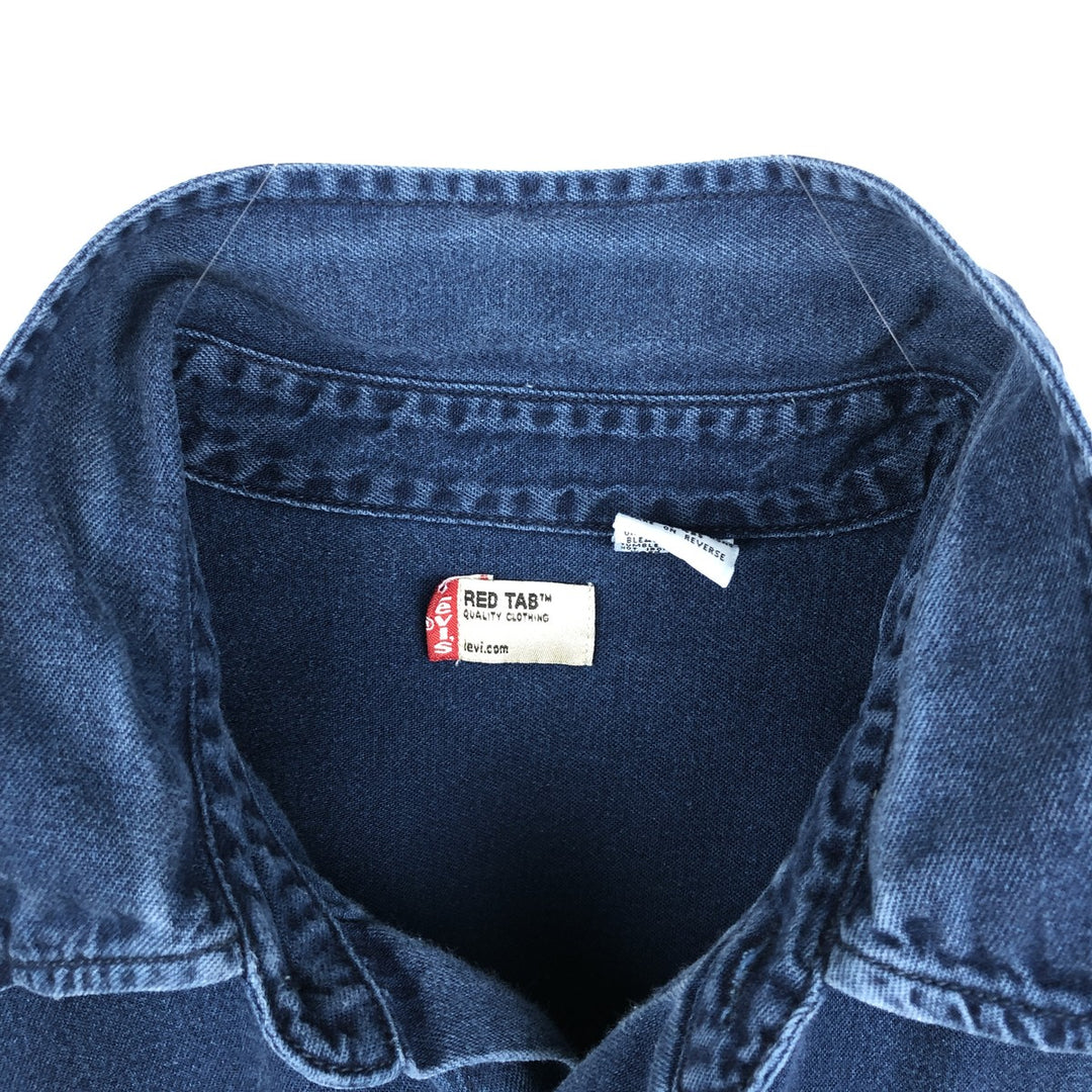 Levi's RED TAB Long-Sleeve Button-Down Denim Shirt, Men's Size XL (approx.) cotton blue type Vintage Second Hand