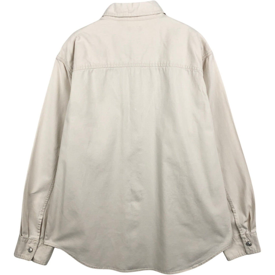 90s-00'S Levi's Jeans Long-Sleeve Denim Shirt, Men's Size L (approx.), Vintage cotton ivory Vintage Second Hand