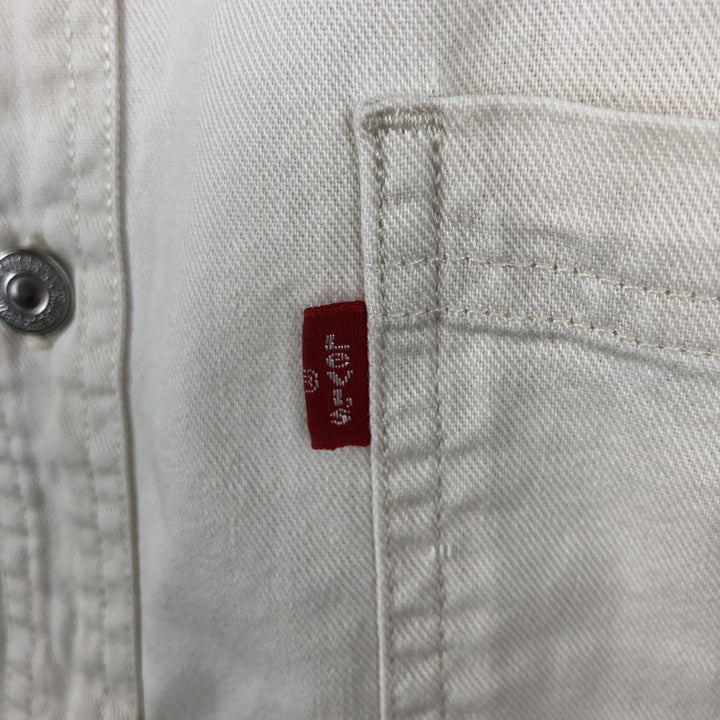 90s-00'S Levi's Jeans Long-Sleeve Denim Shirt, Men's Size L (approx.), Vintage cotton ivory Vintage Second Hand
