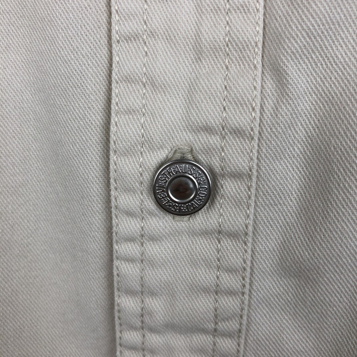 90s-00'S Levi's Jeans Long-Sleeve Denim Shirt, Men's Size L (approx.), Vintage cotton ivory Vintage Second Hand