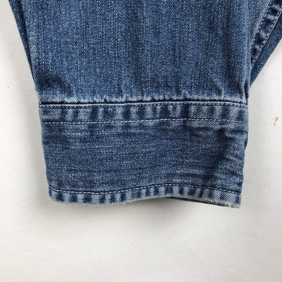Eddie Bauer long-sleeved button-down denim shirt, men's size XL cotton blue type Vintage Second Hand