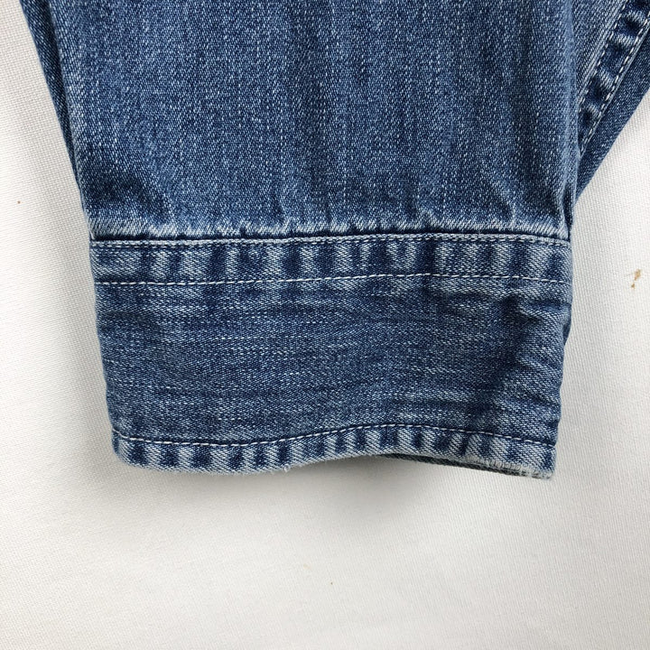 Eddie Bauer long-sleeved button-down denim shirt, men's size XL cotton blue type Vintage Second Hand