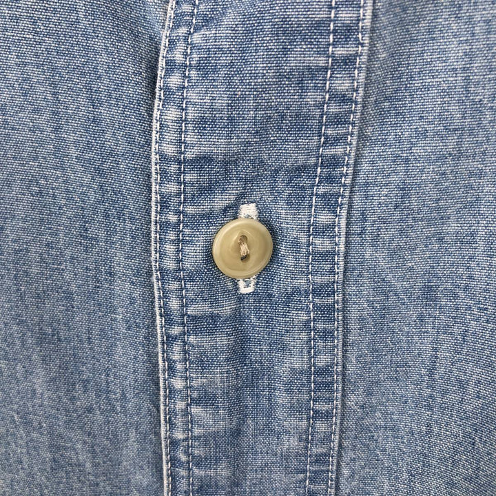 Vintage LLBean long-sleeved denim shirt from the 1990s, men's size L (approx.). cotton blue type Vintage Second Hand