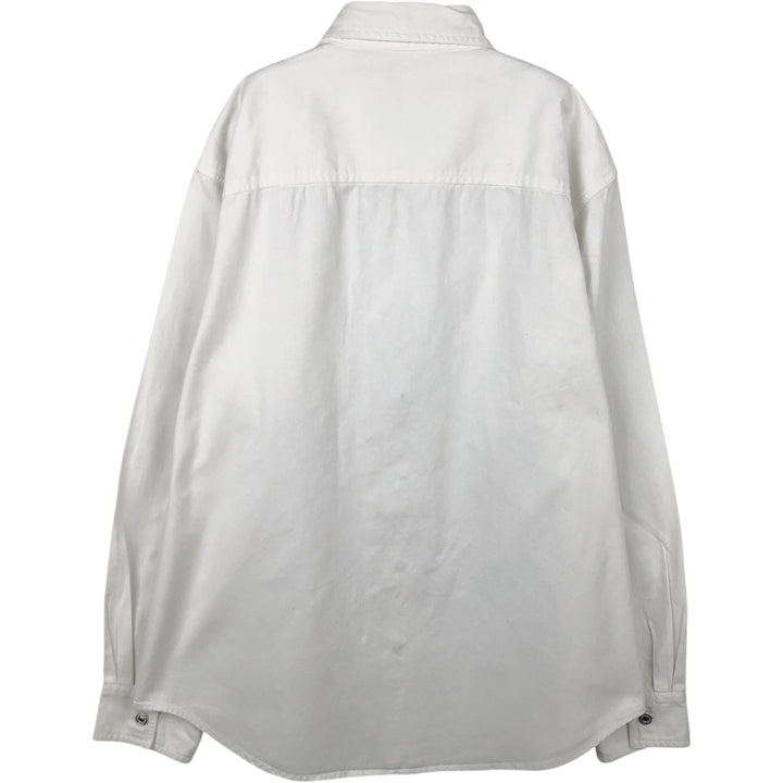90s-00'S Levi's Jeans Long-Sleeve White Denim Shirt, Men's Size L (approx.) cotton white type Vintage Second Hand