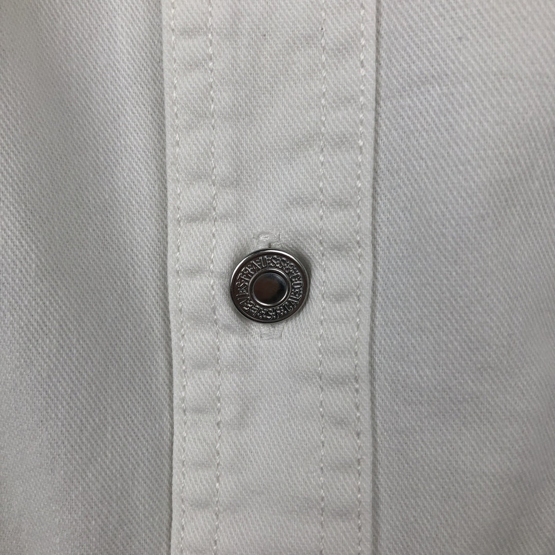 90s-00'S Levi's Jeans Long-Sleeve White Denim Shirt, Men's Size L (approx.) cotton white type Vintage Second Hand