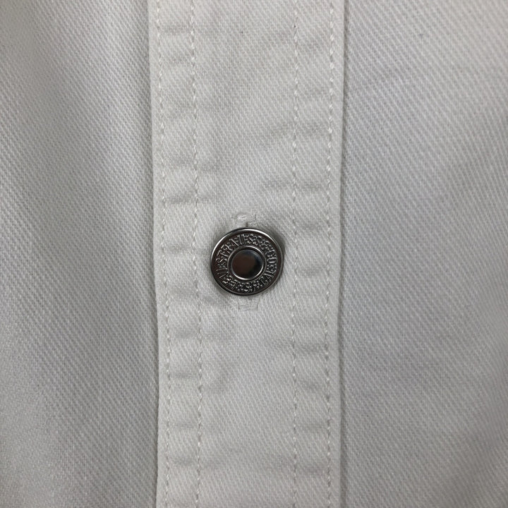 90s-00'S Levi's Jeans Long-Sleeve White Denim Shirt, Men's Size L (approx.) cotton white type Vintage Second Hand