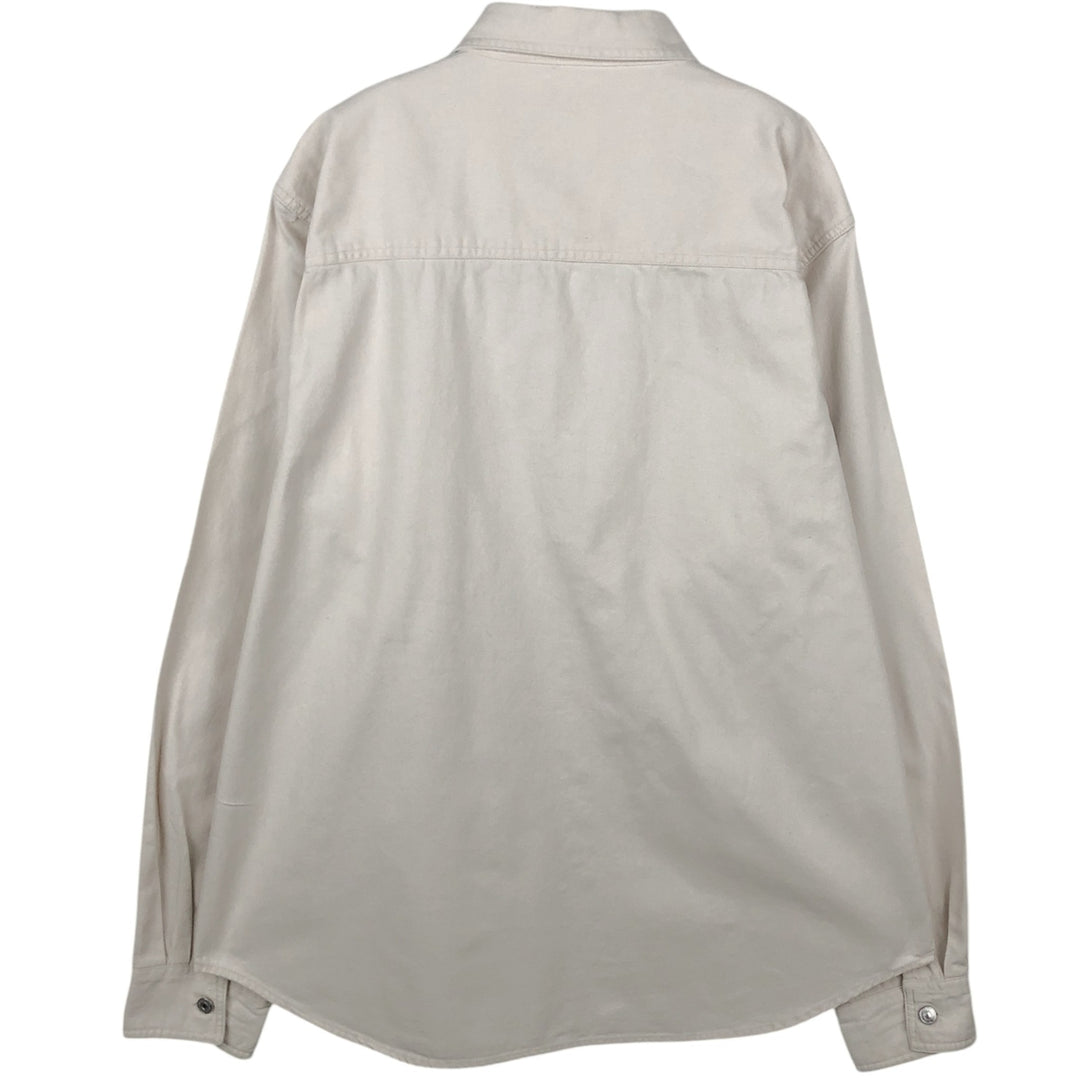 90s-00'S Levi's Jeans Long-Sleeve White Denim Shirt, Men's Size XL (approx.) cotton white type Vintage Second Hand
