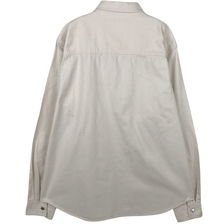 90s-00'S Levi's Jeans Long-Sleeve White Denim Shirt, Men's Size XL (approx.) cotton white type Vintage Second Hand