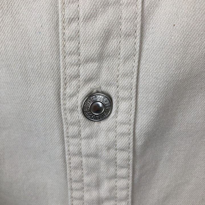 90s-00'S Levi's Jeans Long-Sleeve White Denim Shirt, Men's Size XL (approx.) cotton white type Vintage Second Hand