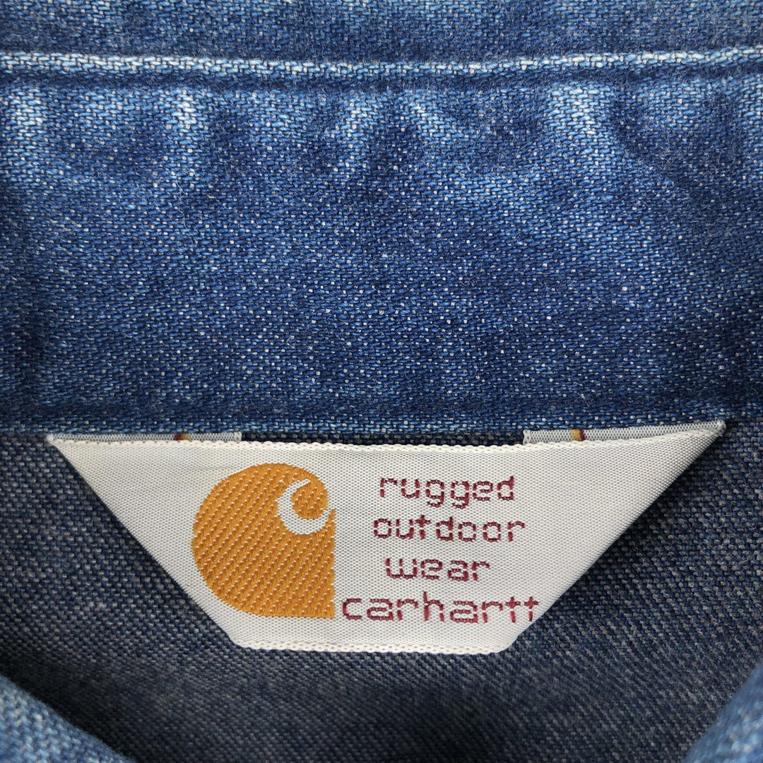 Carhartt long-sleeved denim shirt, men's size XL unclear blue type Vintage Second Hand