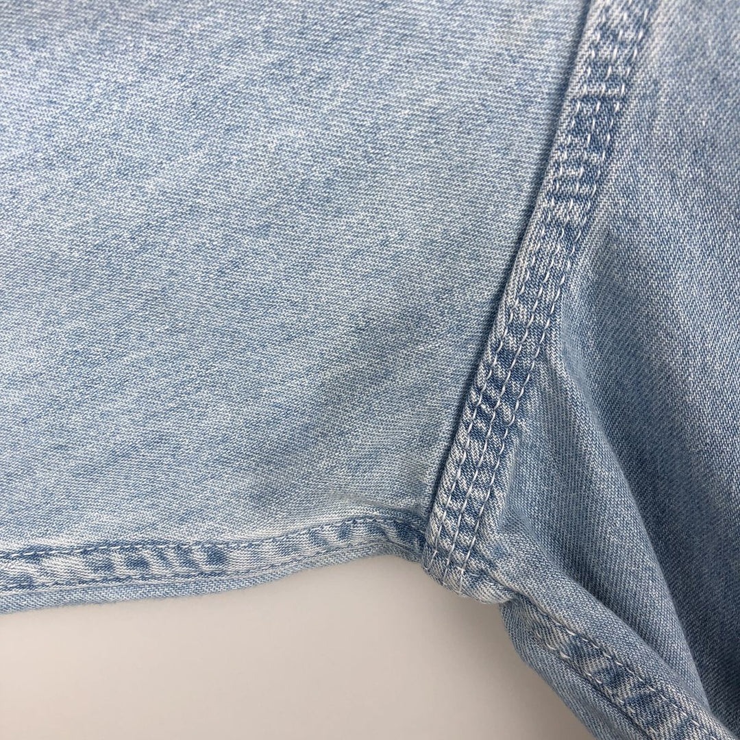 GAP DENIM Long-Sleeve Button-Down Denim Shirt, Made in Canada, Men's Size L (approx.) cotton Blue type light blue Vintage Second Hand