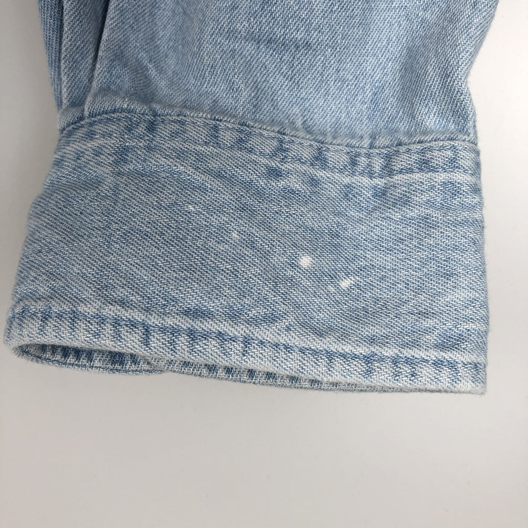 GAP DENIM Long-Sleeve Button-Down Denim Shirt, Made in Canada, Men's Size L (approx.) cotton Blue type light blue Vintage Second Hand