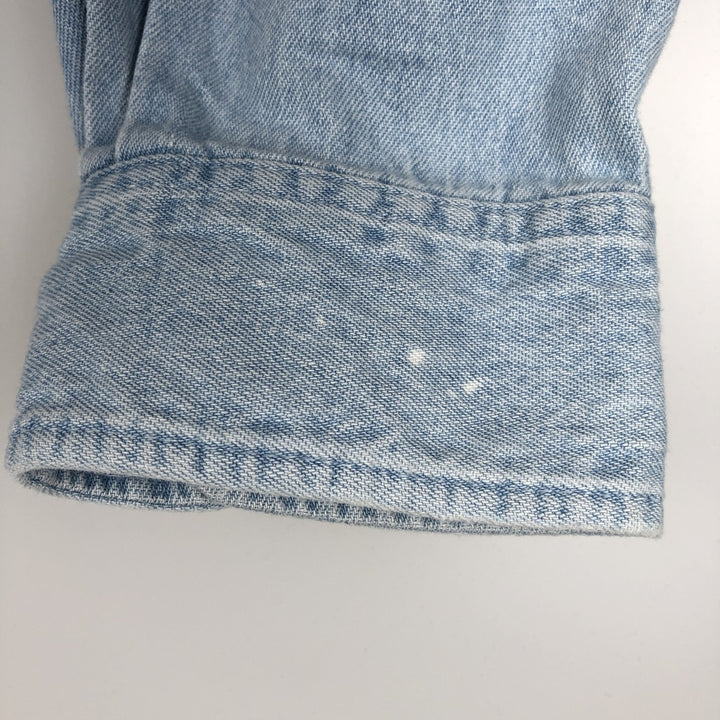 GAP DENIM Long-Sleeve Button-Down Denim Shirt, Made in Canada, Men's Size L (approx.) cotton Blue type light blue Vintage Second Hand