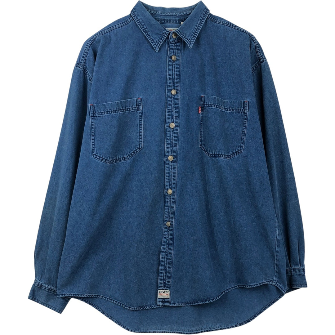 Levi's long sleeve denim shirt, men's size XL cotton blue type Vintage Second Hand