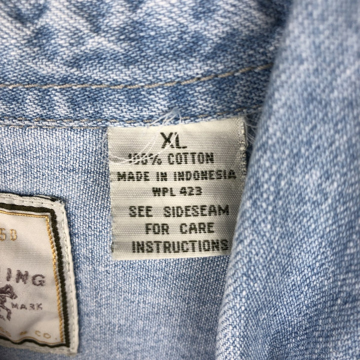 Levi's RED TAB Long-Sleeve Denim Shirt, Men's Size XL (approx.), Vintage cotton Blue type light blue Vintage Second Hand