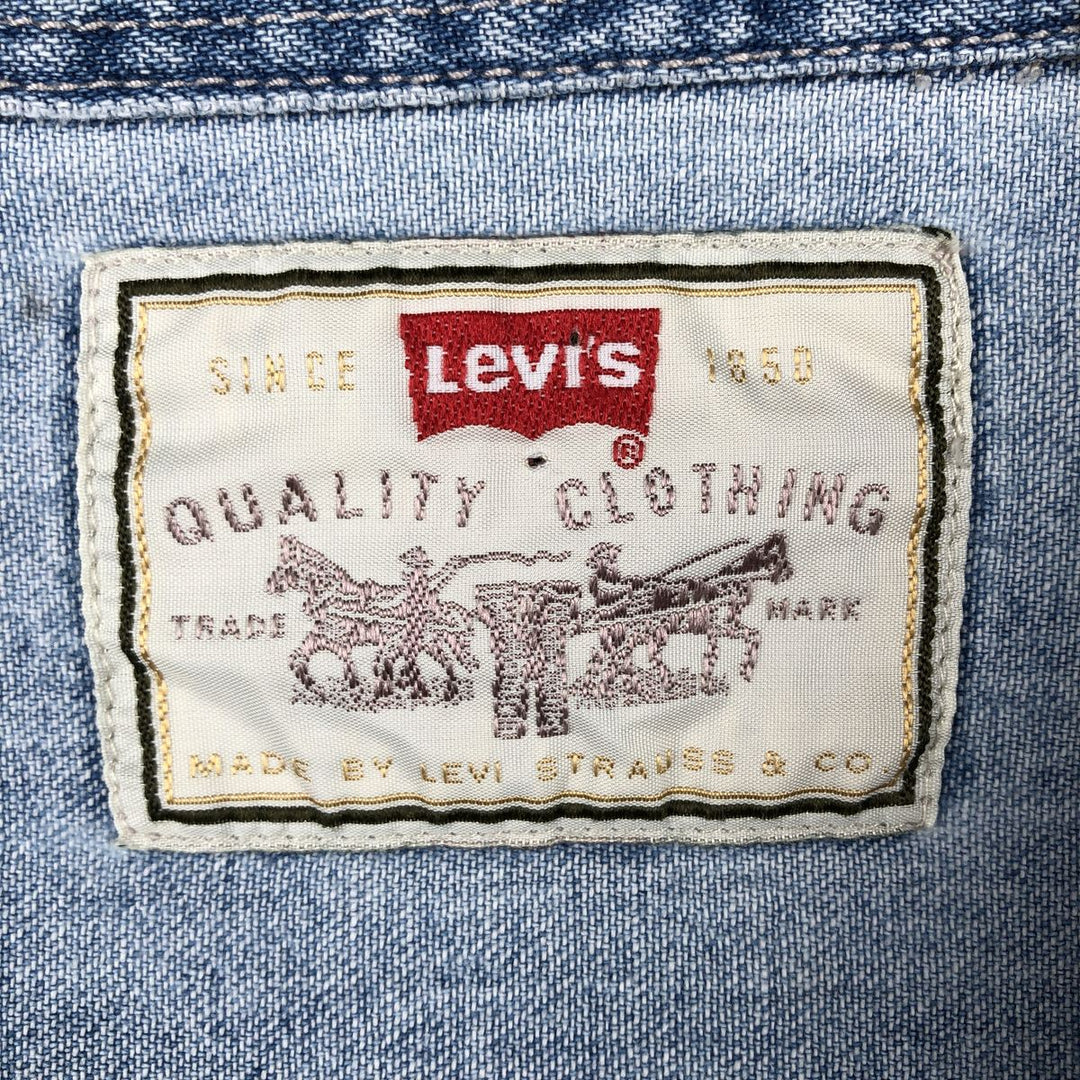 90s-00'S Levi's RED TAB Long-Sleeve Denim Shirt, Men's Size L (Equivalent), Vintage cotton Blue type light blue Vintage Second Hand