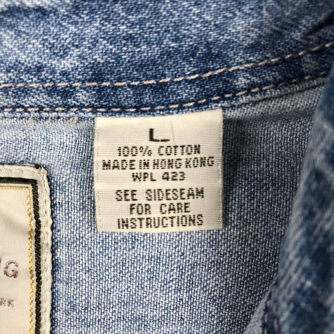 90s-00'S Levi's RED TAB Long-Sleeve Denim Shirt, Men's Size L (Equivalent), Vintage cotton Blue type light blue Vintage Second Hand