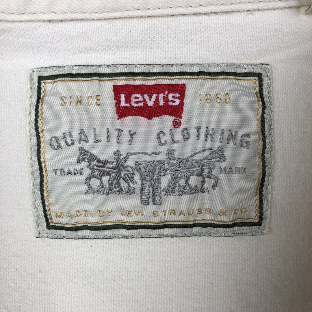 90s-00'S Levi's RED TAB Long-Sleeve White Denim Shirt, Men's Size L (Equivalent), Vintage cotton white type Vintage Second Hand