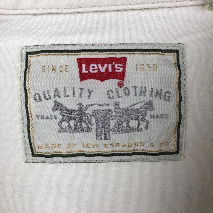 90s-00'S Levi's RED TAB Long-Sleeve White Denim Shirt, Men's Size L (Equivalent), Vintage cotton white type Vintage Second Hand