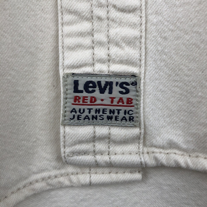 90s-00'S Levi's RED TAB Long-Sleeve White Denim Shirt, Men's Size L (Equivalent), Vintage cotton white type Vintage Second Hand