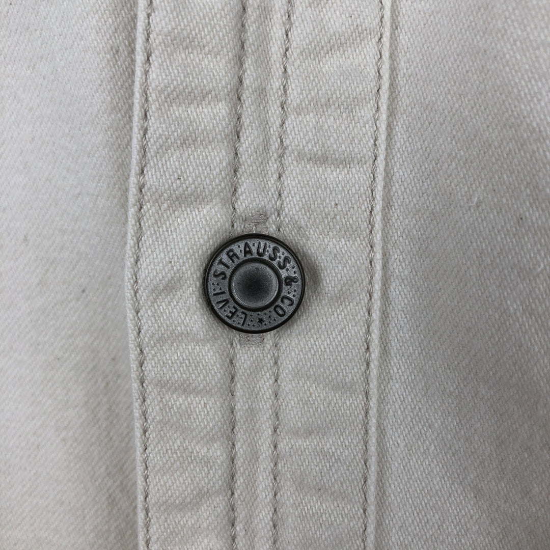 90s-00'S Levi's RED TAB Long-Sleeve White Denim Shirt, Men's Size L (Equivalent), Vintage cotton white type Vintage Second Hand