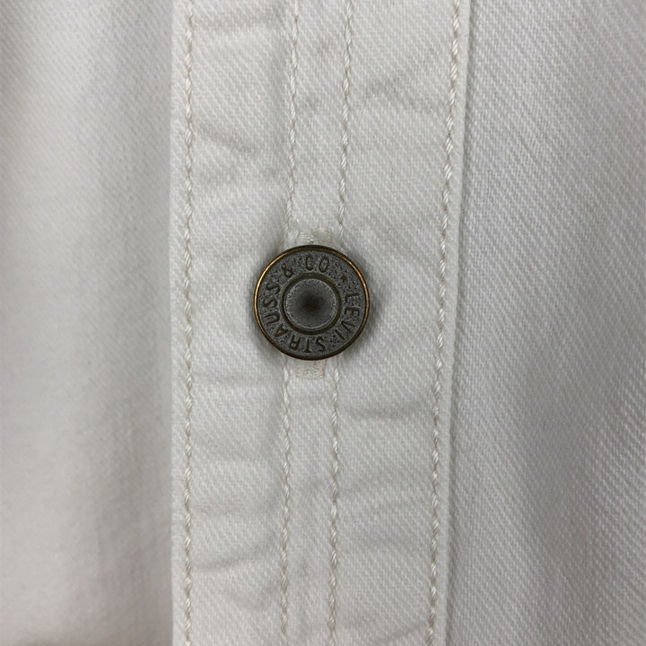 Levi's RED TAB Long-Sleeve White Denim Shirt, Men's Size M (Equivalent), Vintage cotton white type Vintage Second Hand