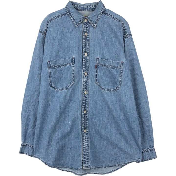 90s-00'S Levi's RED TAB Long-Sleeve Denim Shirt, Men's Size M (approx.), Vintage cotton blue type Vintage Second Hand
