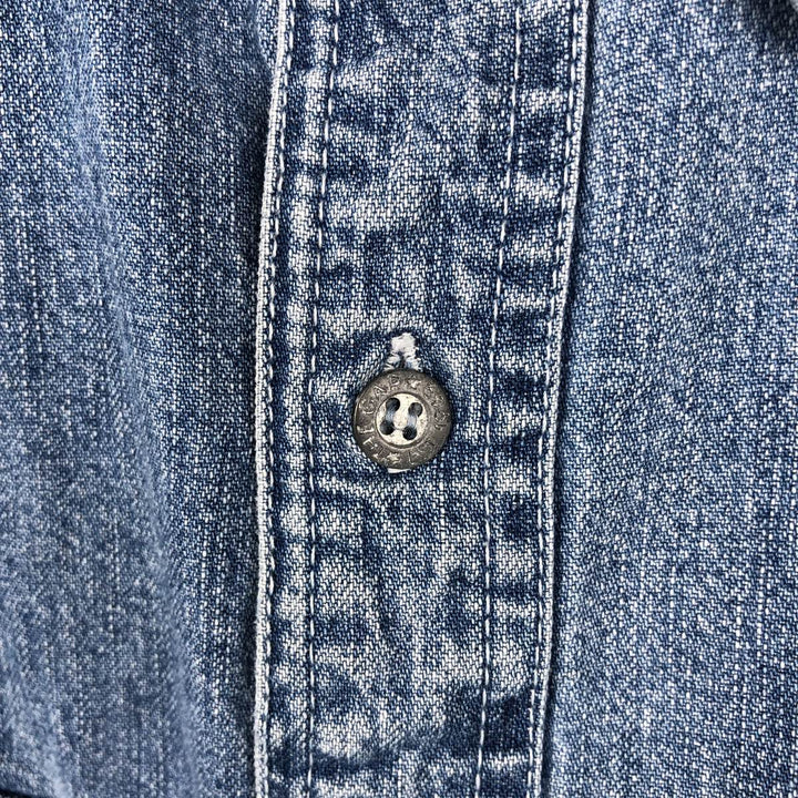 90'S GAP DENIM Vintage Long Sleeve Denim Shirt, Men's Size L cotton blue type Vintage Second Hand