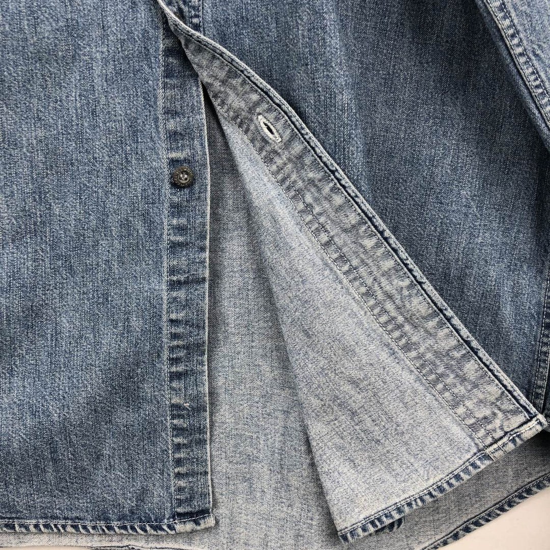 90'S GAP DENIM Vintage Long Sleeve Denim Shirt, Men's Size L cotton blue type Vintage Second Hand