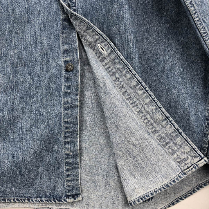 90'S GAP DENIM Vintage Long Sleeve Denim Shirt, Men's Size L cotton blue type Vintage Second Hand