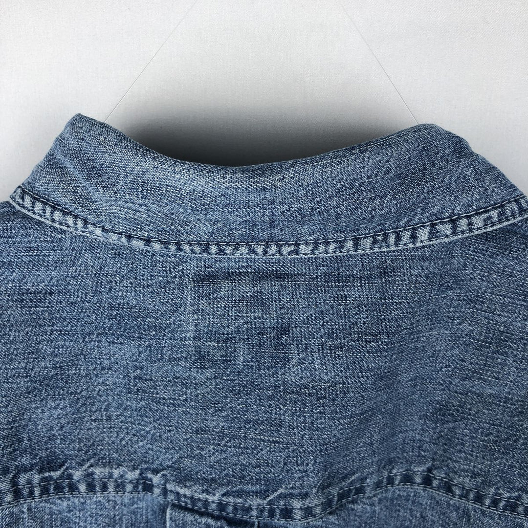 90'S GAP DENIM Vintage Long Sleeve Denim Shirt, Men's Size L cotton blue type Vintage Second Hand