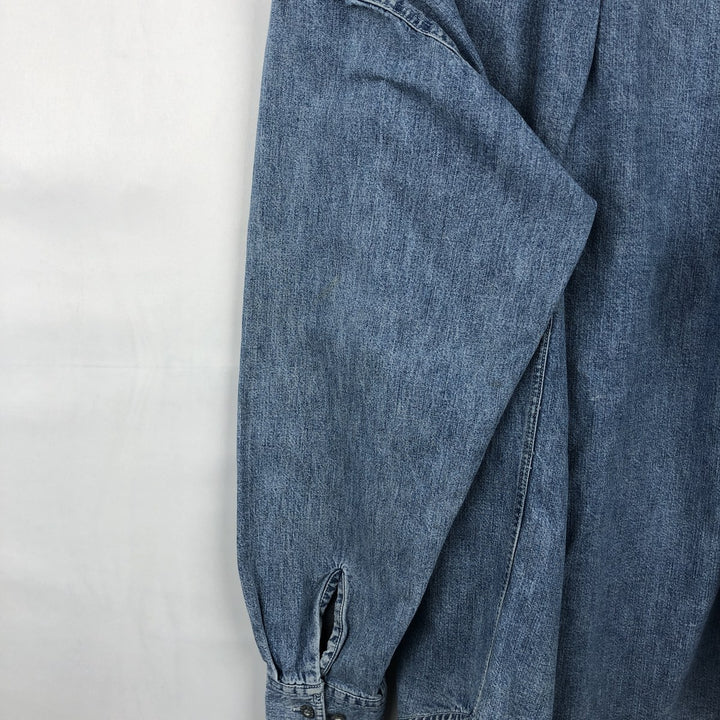 90'S GAP DENIM Vintage Long Sleeve Denim Shirt, Men's Size L cotton blue type Vintage Second Hand