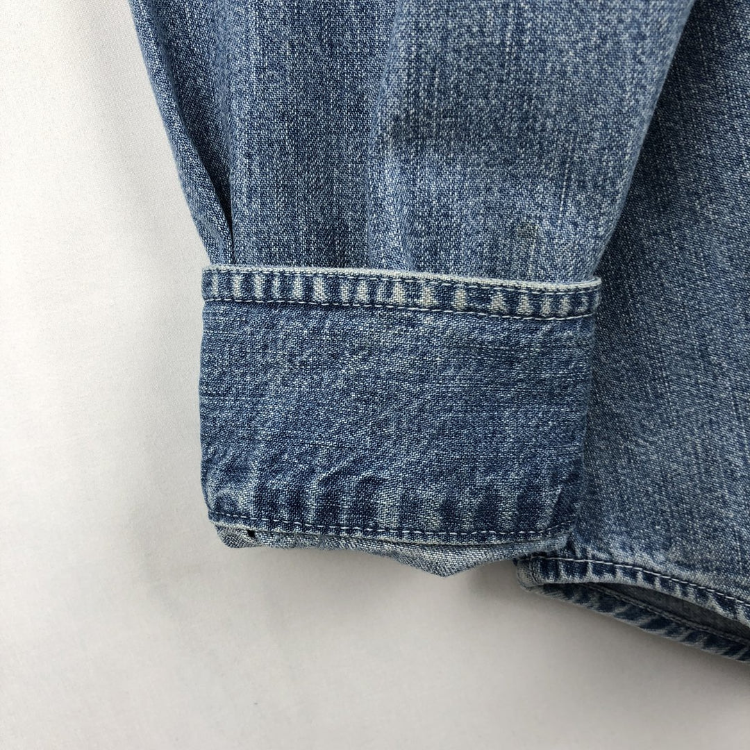 90'S GAP DENIM Vintage Long Sleeve Denim Shirt, Men's Size L cotton blue type Vintage Second Hand
