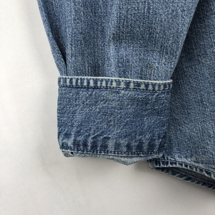 90'S GAP DENIM Vintage Long Sleeve Denim Shirt, Men's Size L cotton blue type Vintage Second Hand