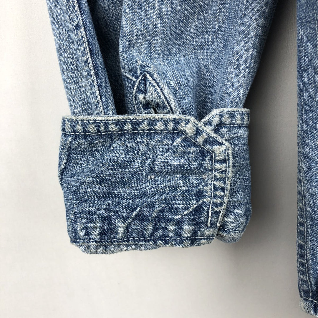 90'S GAP DENIM Vintage Long Sleeve Denim Shirt, Men's Size L cotton blue type Vintage Second Hand