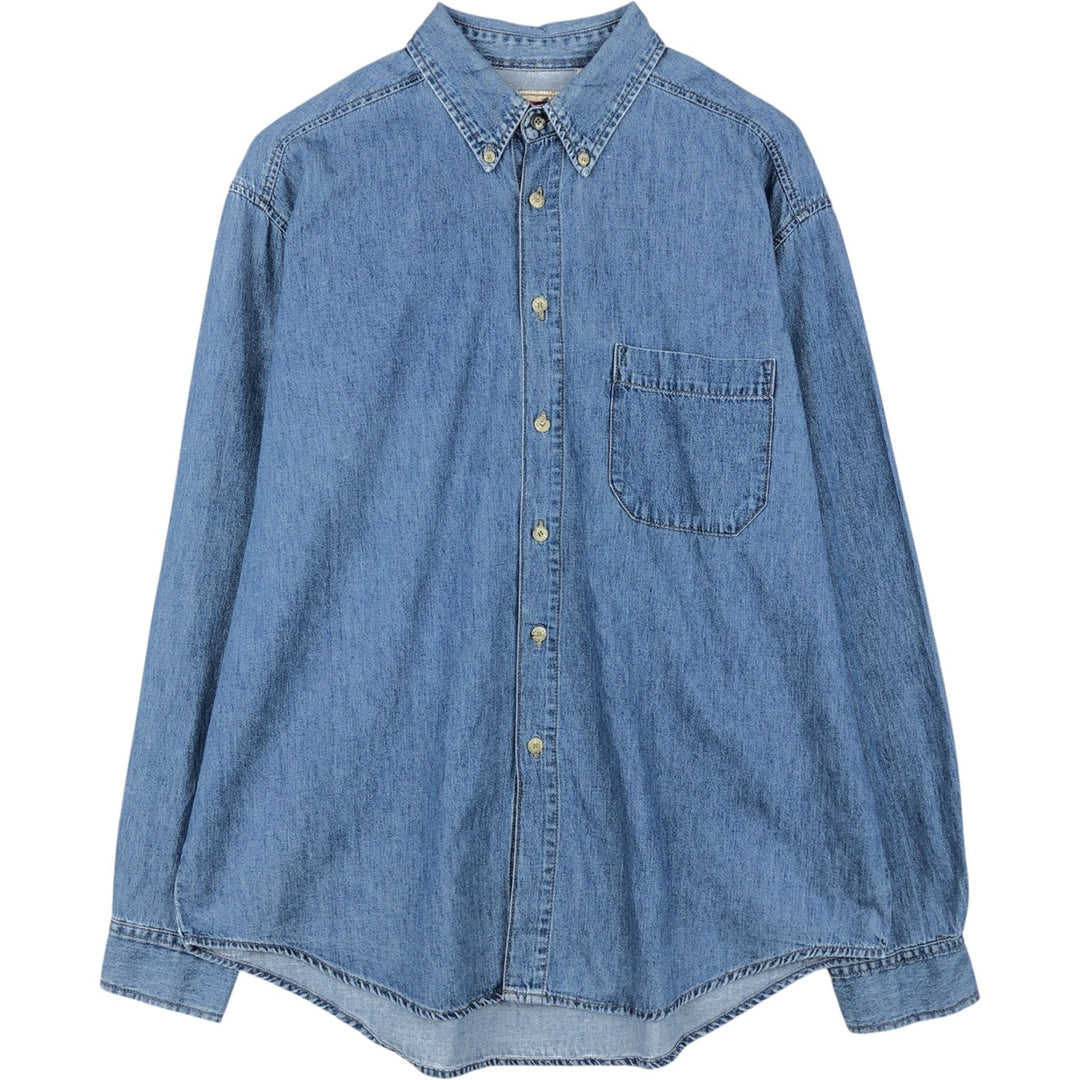 Levi's Jeanswear Long-Sleeve Button-Down Denim Shirt, Men's Size L (approx.) cotton blue type Vintage Second Hand