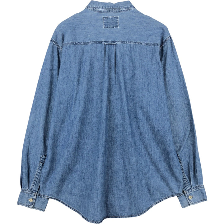 Levi's Jeanswear Long-Sleeve Button-Down Denim Shirt, Men's Size L (approx.) cotton blue type Vintage Second Hand