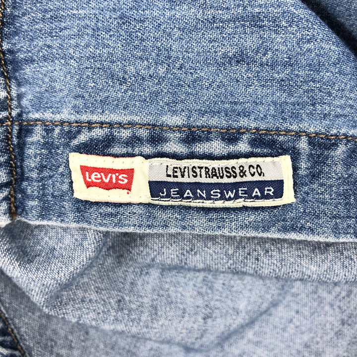 Levi's Jeanswear Long-Sleeve Button-Down Denim Shirt, Men's Size L (approx.) cotton blue type Vintage Second Hand